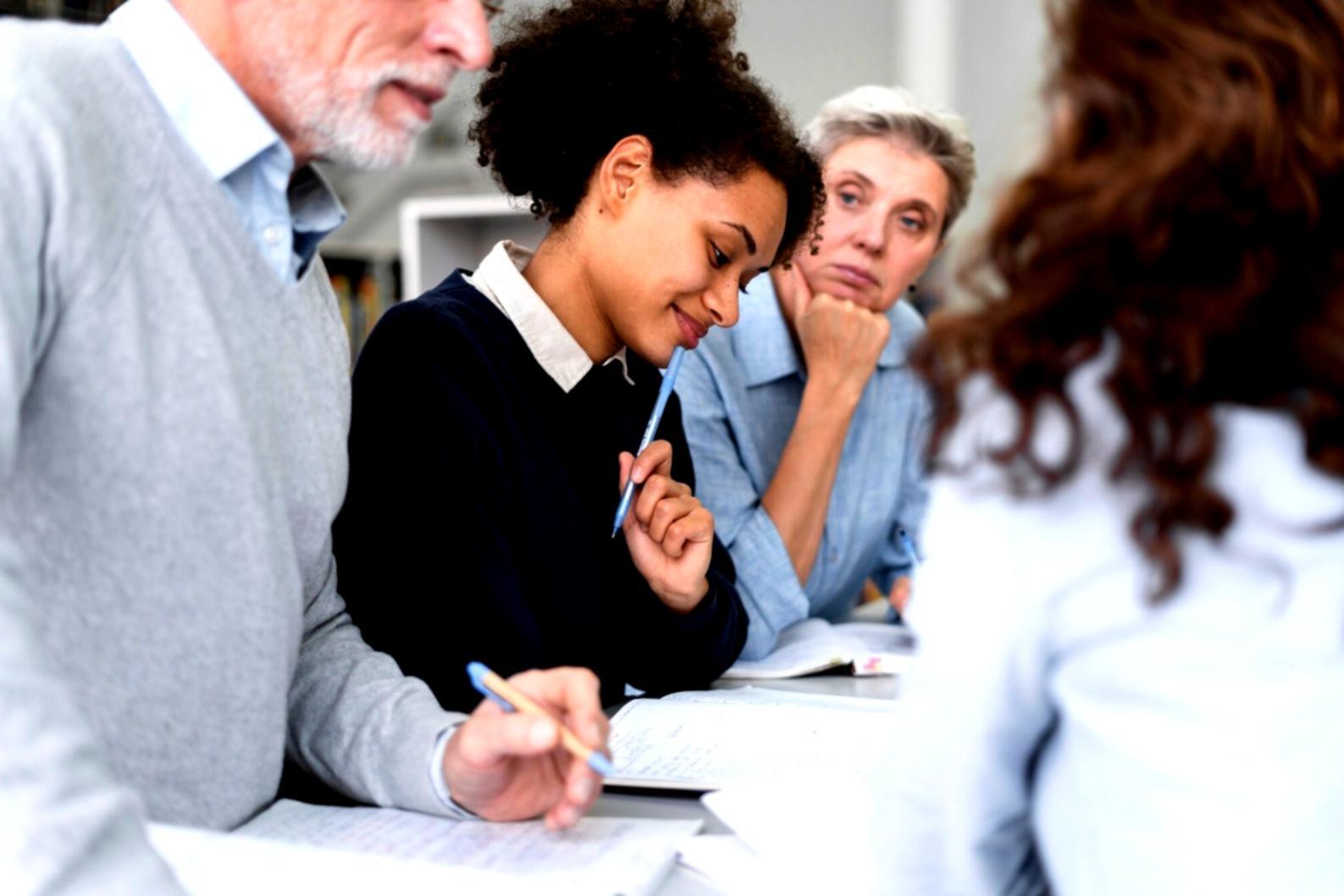 Modern office workspace with financial planning documents