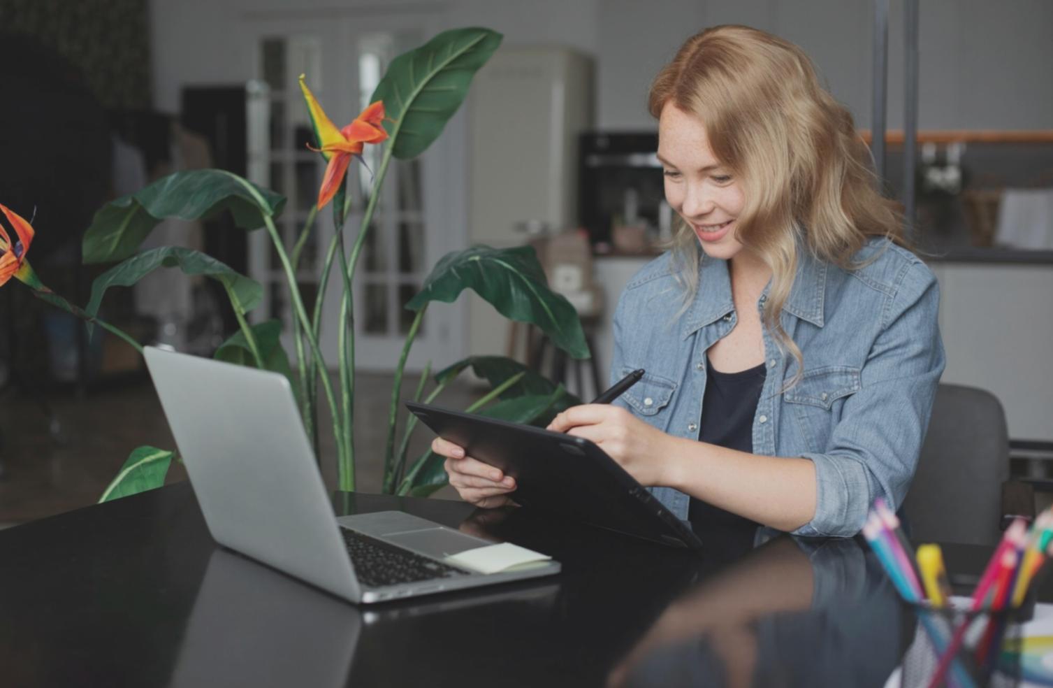 Financial planning workspace with documents and calculator